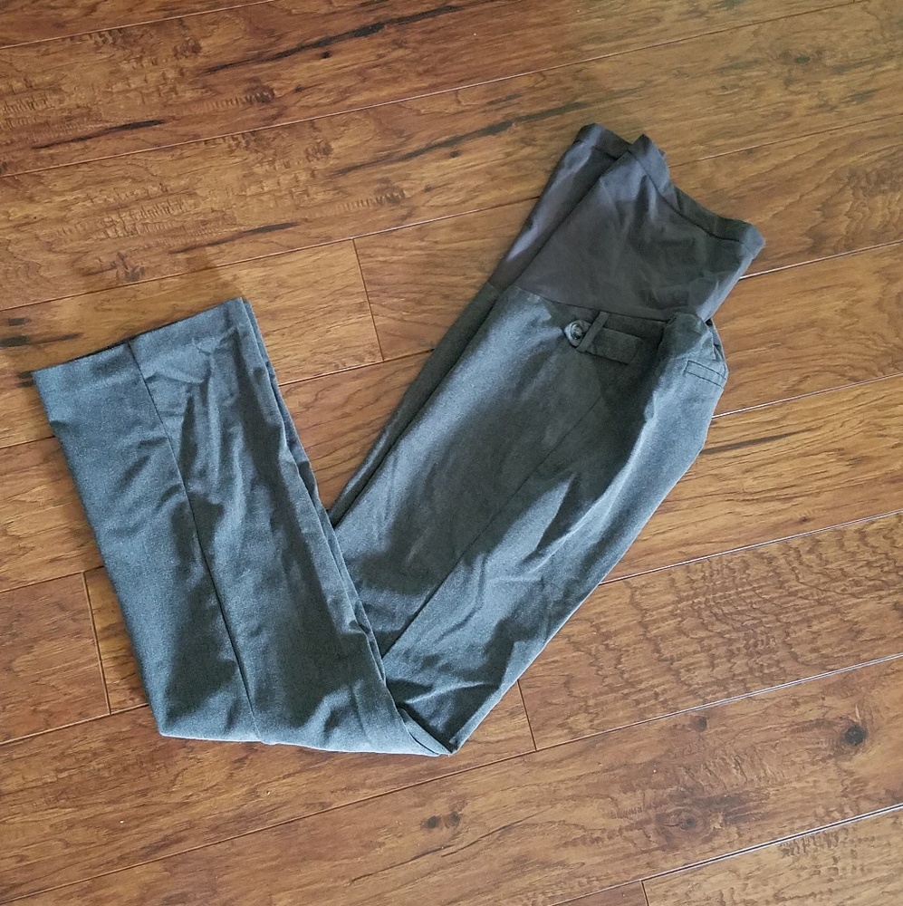 Gray over belly maternity slacks medium